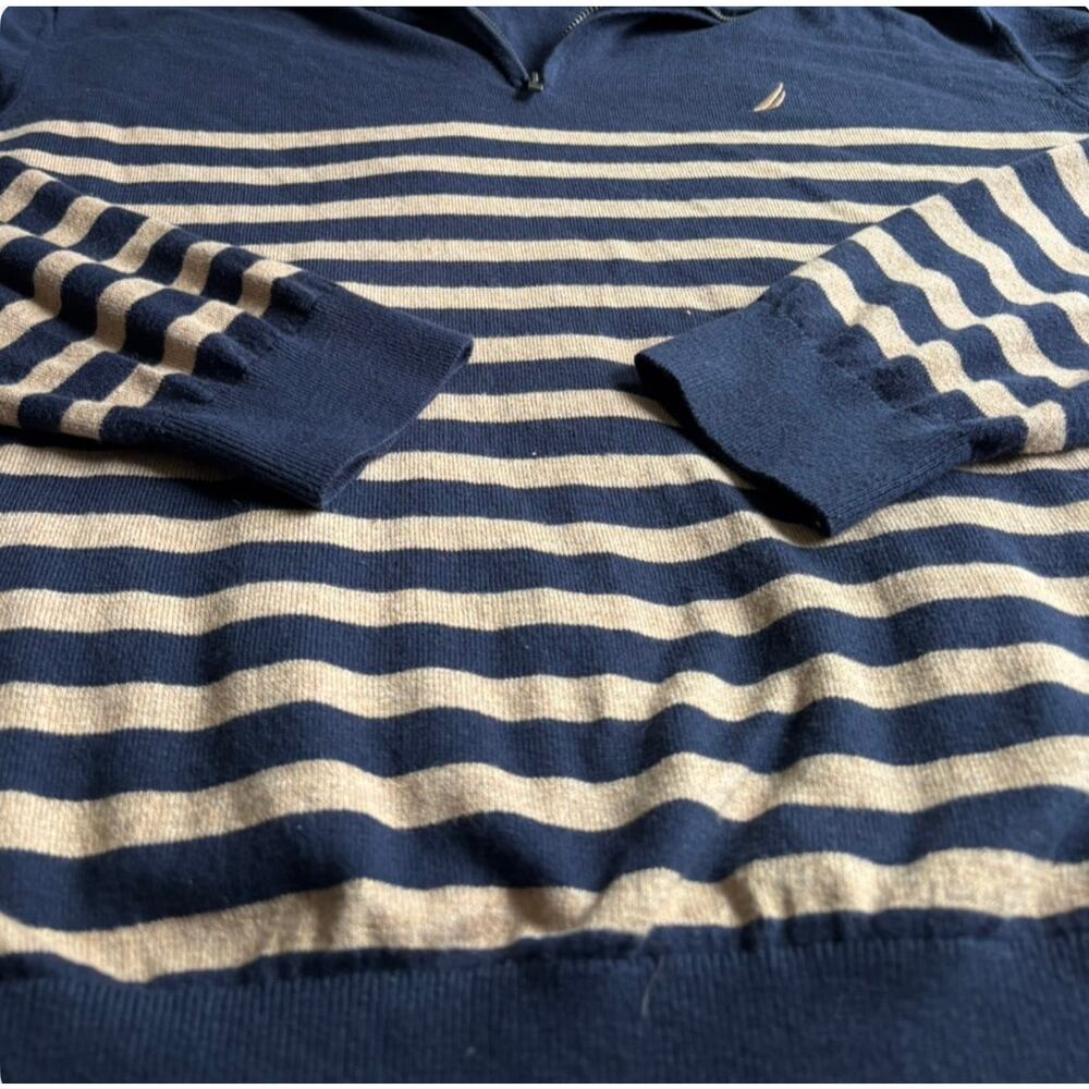 Nautica Navtech Striped Quarter-Zip Sweater XXL - Picture 4 of 7